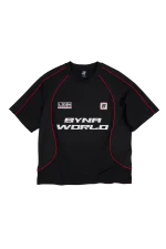 PERFORATED PERFORMANCE TEE (OVERSIZED) – BLACK/RED