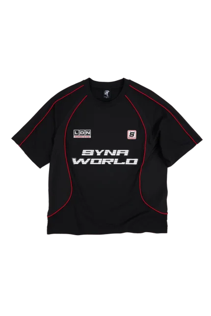PERFORATED PERFORMANCE TEE (OVERSIZED) – BLACK/RED
