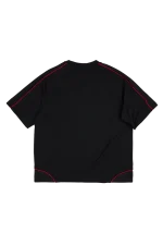 PERFORATED PERFORMANCE TEE (OVERSIZED) – BLACK/RED