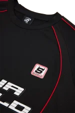 PERFORATED PERFORMANCE TEE (OVERSIZED) – BLACK/RED
