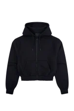 WOMEN’S HOODED ZIP THRU – BLACK