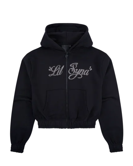 WOMEN’S LIL SYNA RHINESTONE HOOD – BLACK