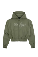 WOMEN’S LIL SYNA RHINESTONE HOOD – KHAKI