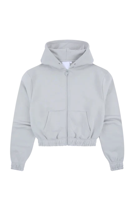 WOMEN’S HOODED ZIP THRU – GREY