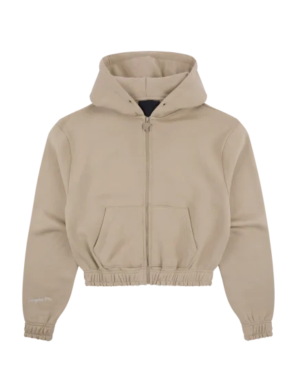 WOMEN’S HOODED ZIP THRU – BROWN