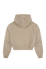 WOMEN’S HOODED ZIP THRU – BROWN