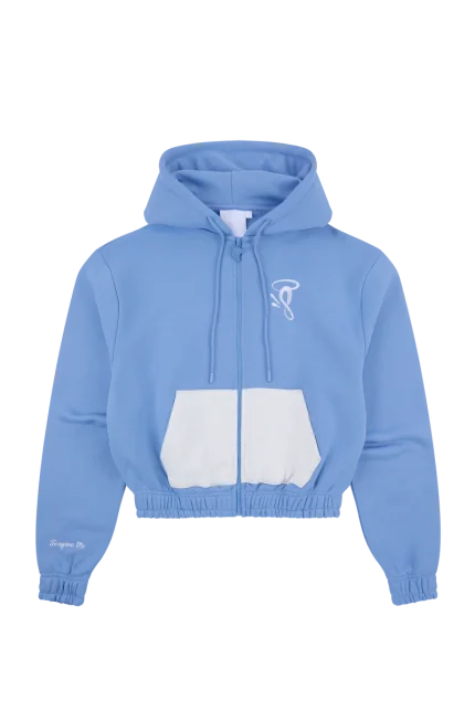 WOMEN’S SYNA CROP PATCH HOOD – BLUE