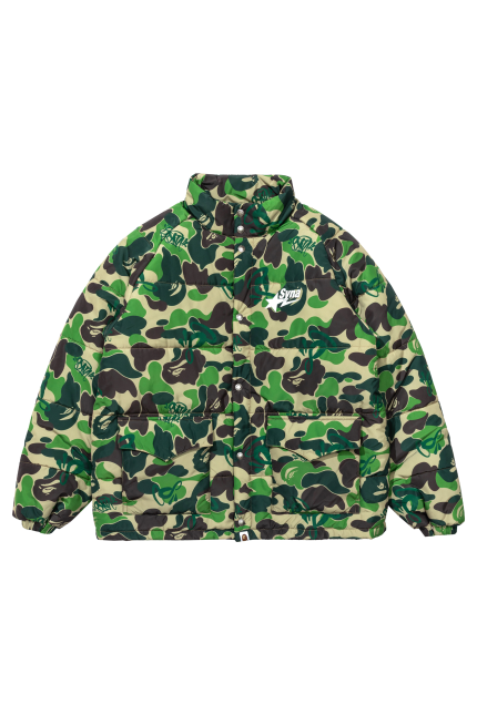 BAPE x SPOTIFY by CENTRAL CEE CAMO PUFFER JACKET - GREEN