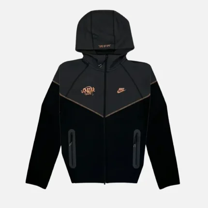 Black/Bronze Central Cee Syna World X Nike Tech Fleece Zip-Up Hoodie