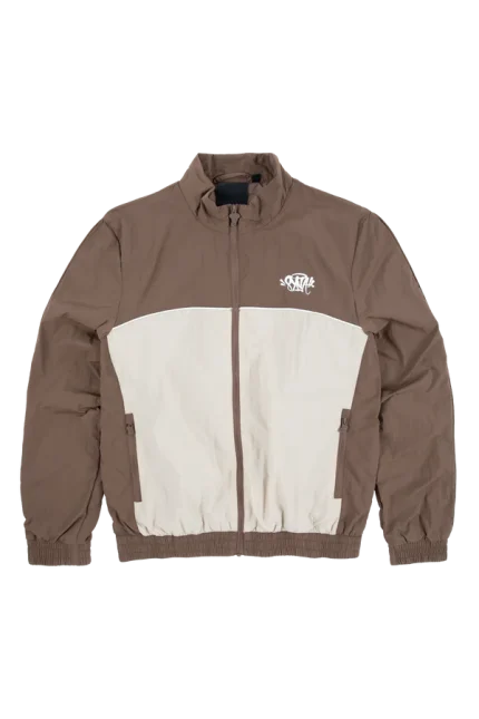 TEAM SYNA PIPE TRACK JACKET BROWN/BEIGE