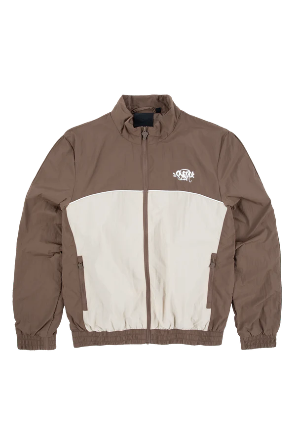 TEAM SYNA PIPE TRACK JACKET BROWN/BEIGE TEAM SYNA PIPE TRACK JACKET BROWN/BEIGE
