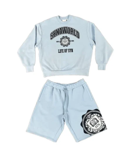 VARSITY CREW SHORT SET – LIGHT BLUE