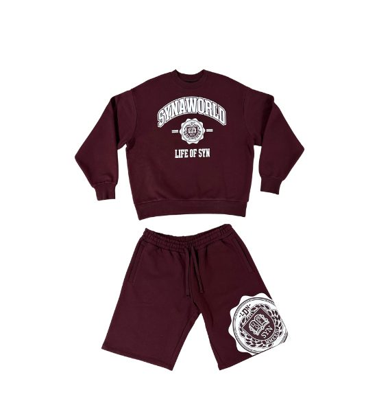 VARSITY CREW SHORT SET – BURGUNDY VARSITY CREW SHORT SET – BURGUNDY