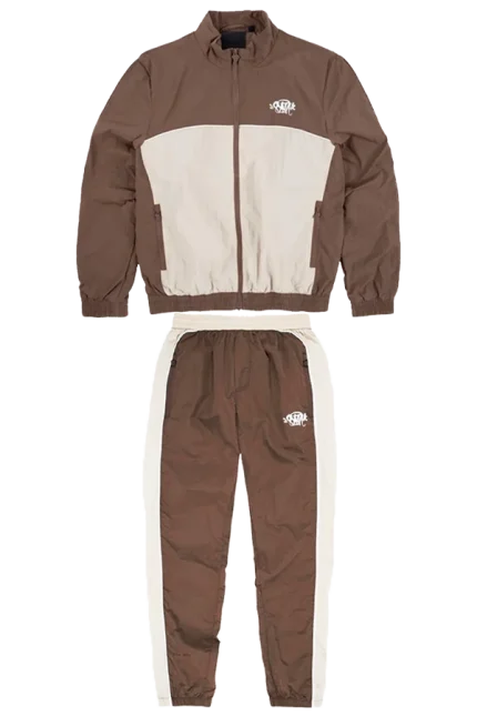 Syna World Shell Tracksuit – Brown/Beige